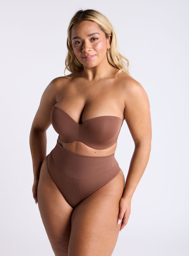 Smoothing soft-stretch high waisted thong