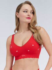 Heart embroidered seamless bralette