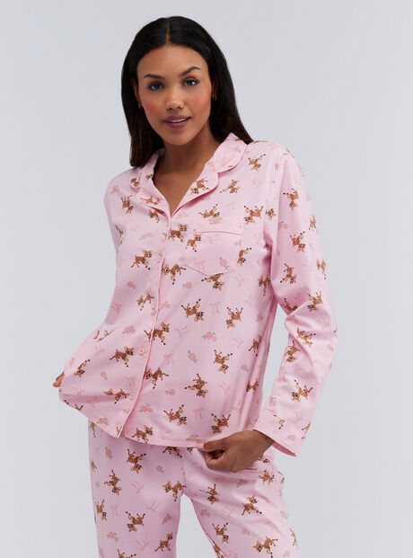 Deer print pyjamas in a bag