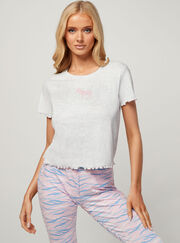 Zebra cotton tee and leggings set