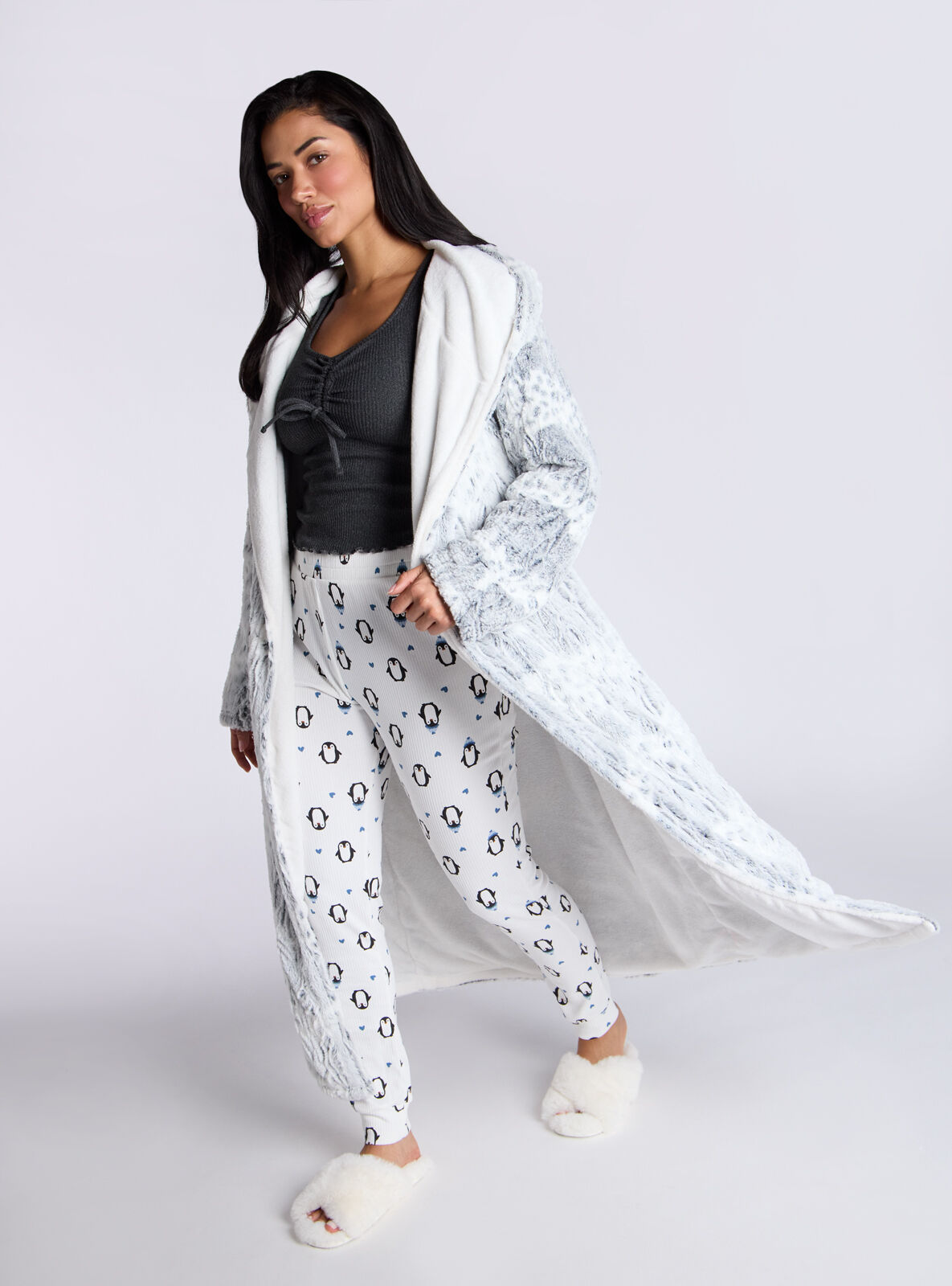 slim fit dress slacks Elegant Luxurious Soft Faux Mink Robe  Indoor/Outdoor Wear, Unisex