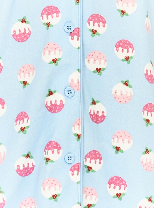 Kids fleece pudding pyjamas in a bag