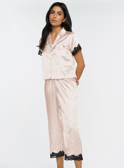 Amelia satin cropped pyjama set