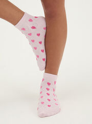 2 pack heart textured trainer socks