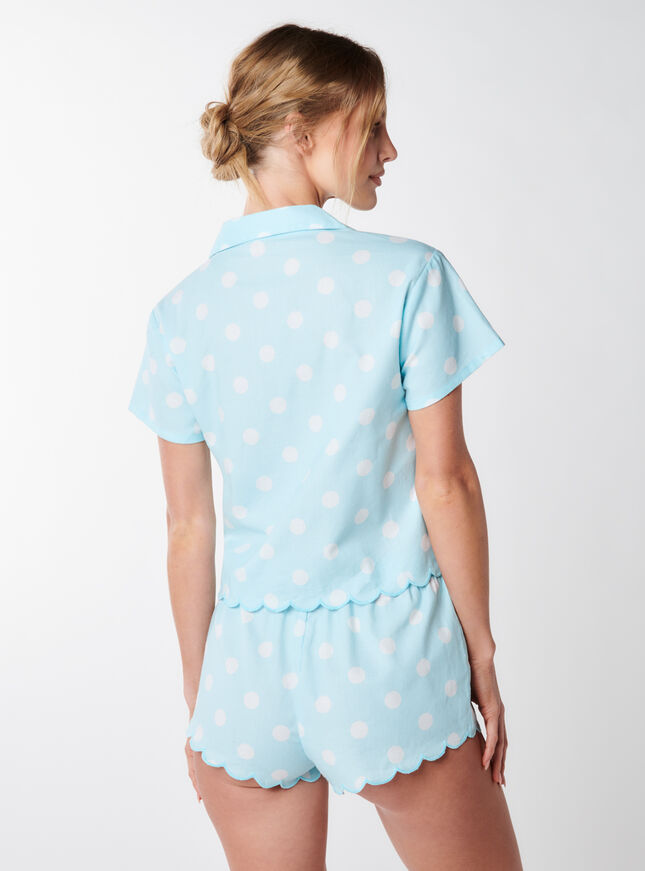 Spot scallop cotton pyjama set