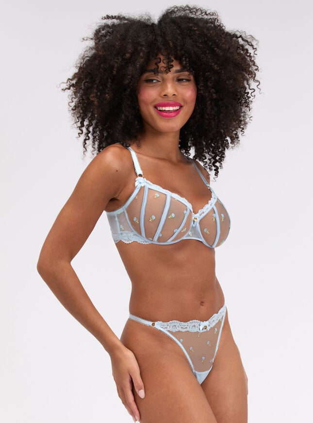 Delilah embroidered floral balconette bra