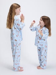 Kids' sausage dog & friends fleece pyjamas in a bag