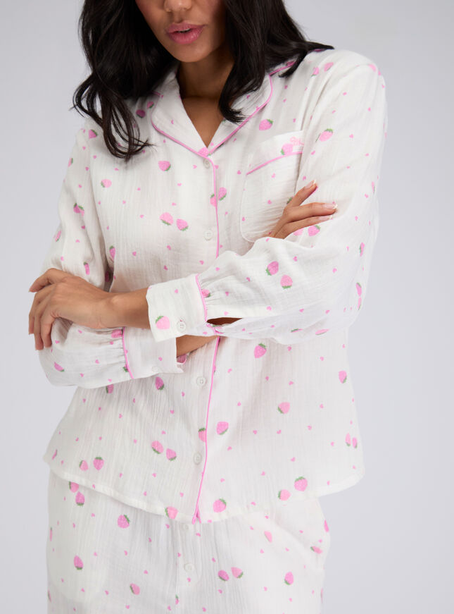 Strawberry cotton pyjama set