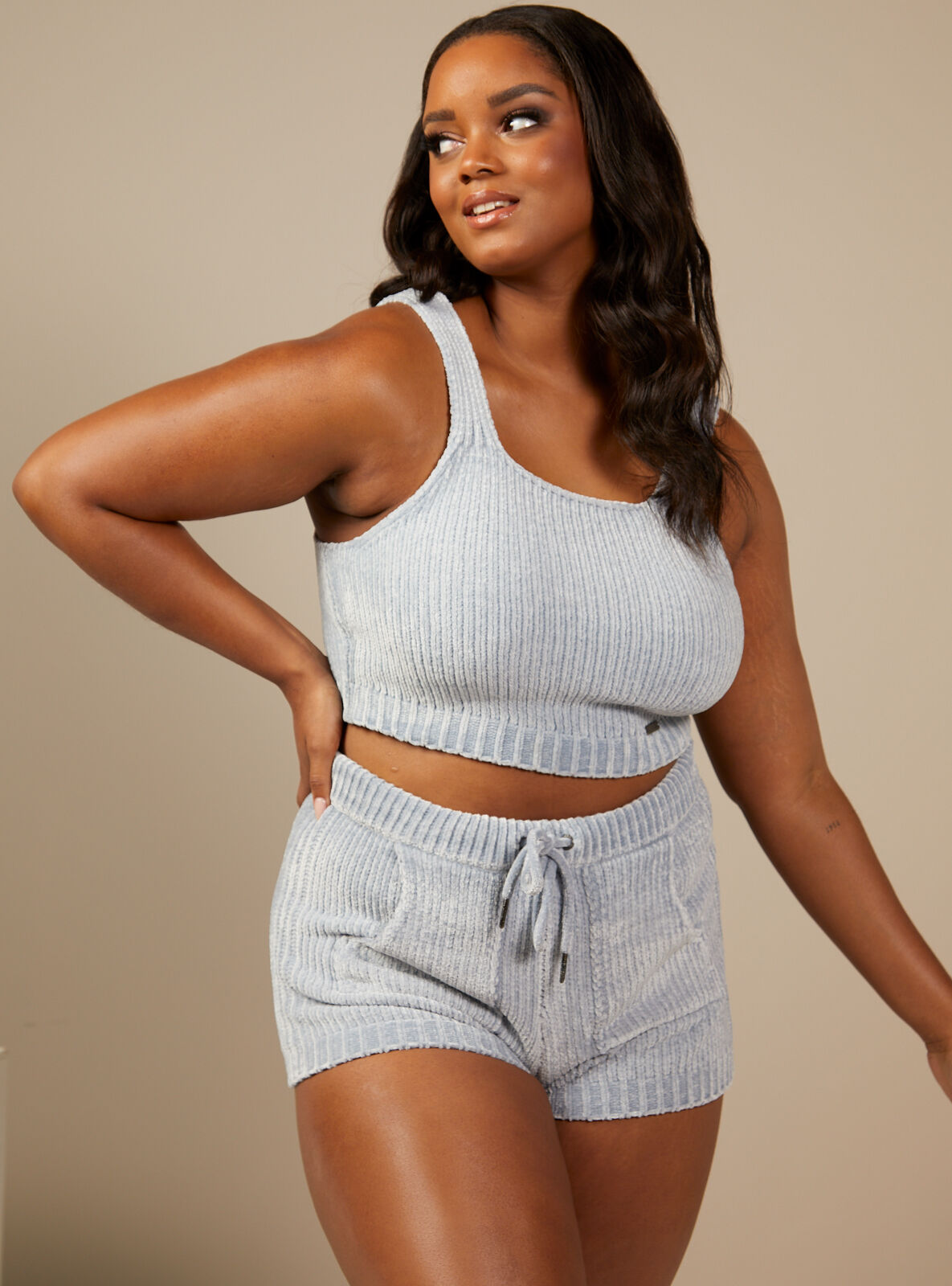 Grey discount ribbed shorts