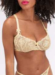 Zoe sheer embroidered balconette bra