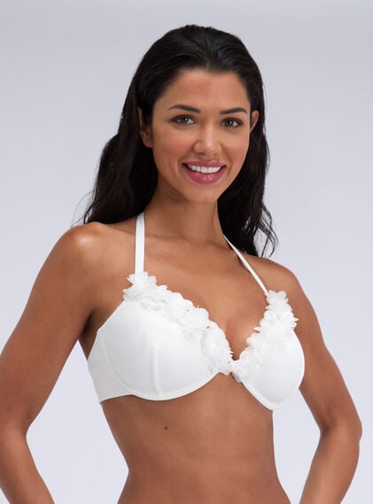 Ibiza flower plunge bikini top