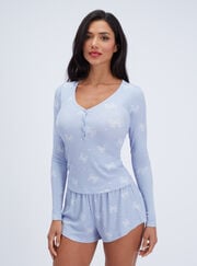 Bow ribbed modal short pyjama set