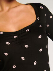 Lip print twosie pyjama set