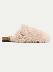 Teddy fleece clog mule slippers