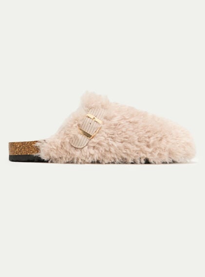 Teddy fleece clog mule slippers