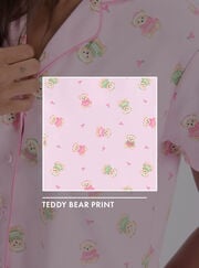 Teddy bear fleece pyjama shorties in a bag