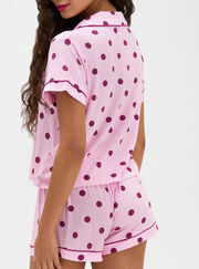 Polka dot modal short pyjama set