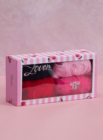 4 pack Valentines thongs gift box