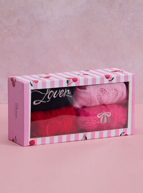 4 pack Valentines thongs gift box