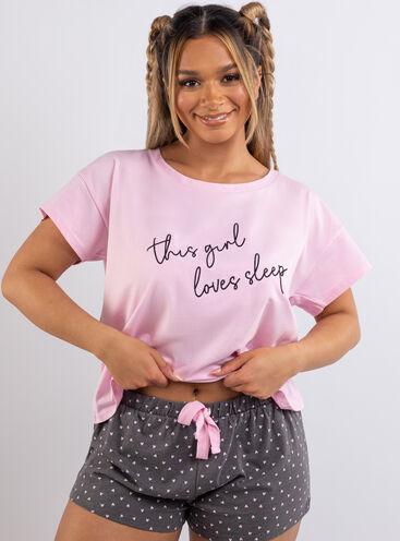 This girl loves sleep cotton tee and short set