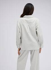 Striped cotton long pyjama set