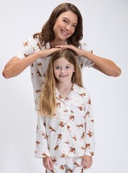 Kids' playful cat fleece pyjamas in a bag