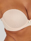 Spot mesh plunge strapless bra