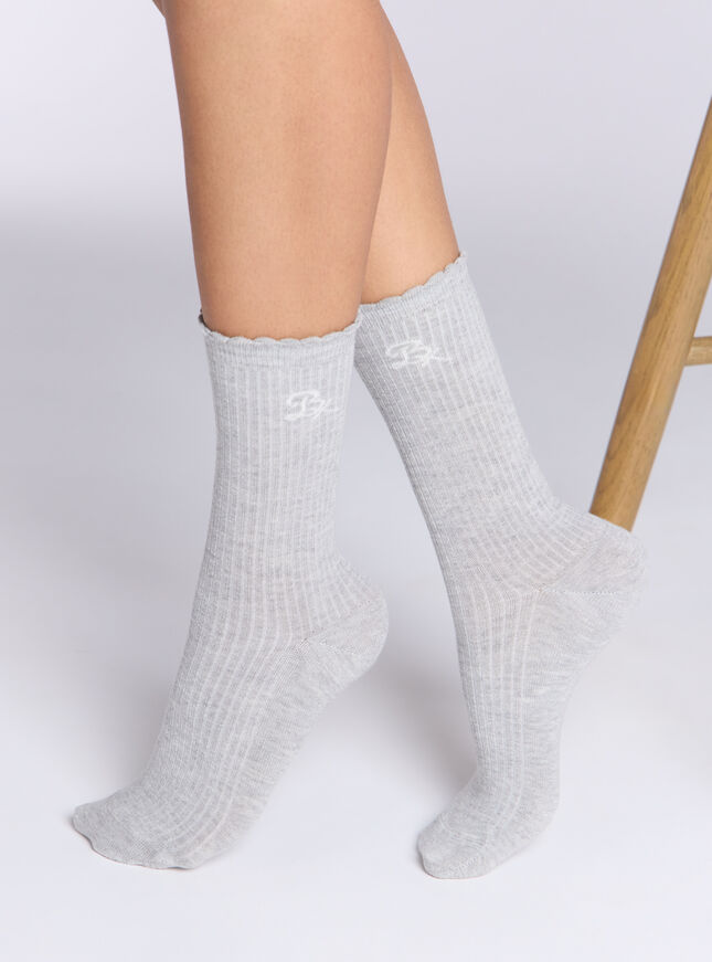 3 pack scallop cotton ankle socks
