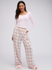 Checked woven long pyjama set