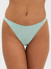 Gigi pointelle high leg thong