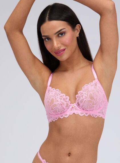 Heidi sheer lace plunge bra
