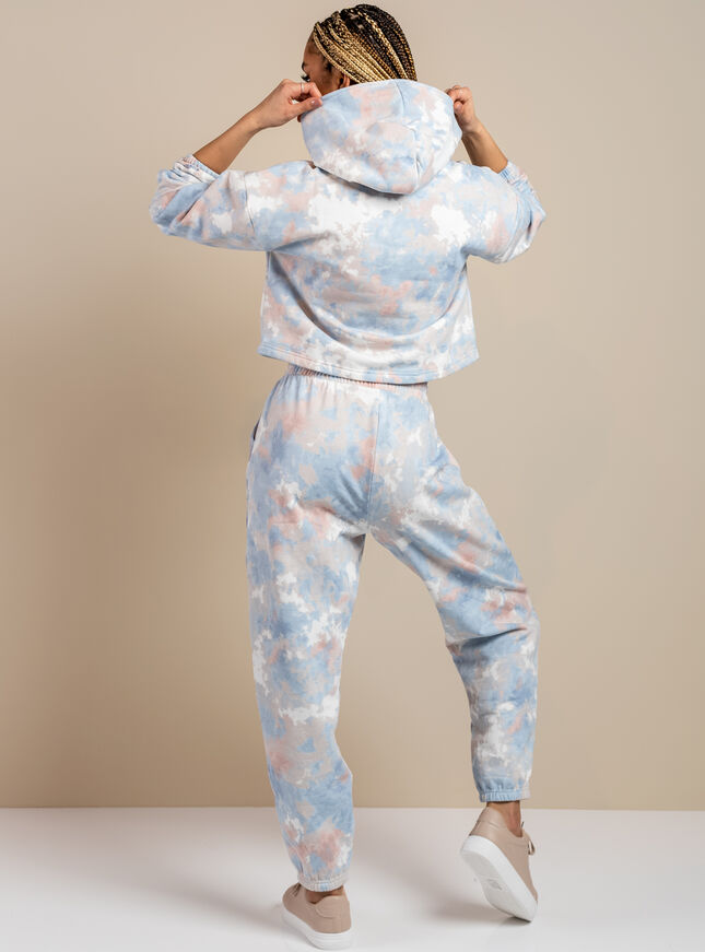 Tie dye cropped sweat hoodie
