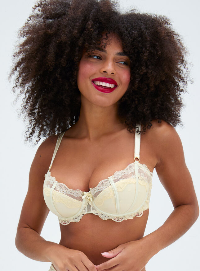 Faye spot mesh balconette bra