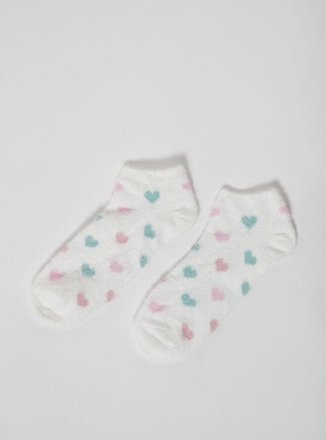 2 pack heart cosy trainer socks