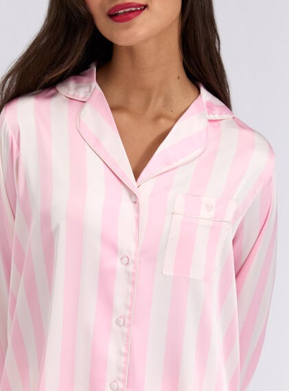 Oversized satin top and pant pyjama set