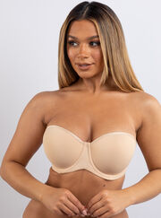 Microfibre strapless bra