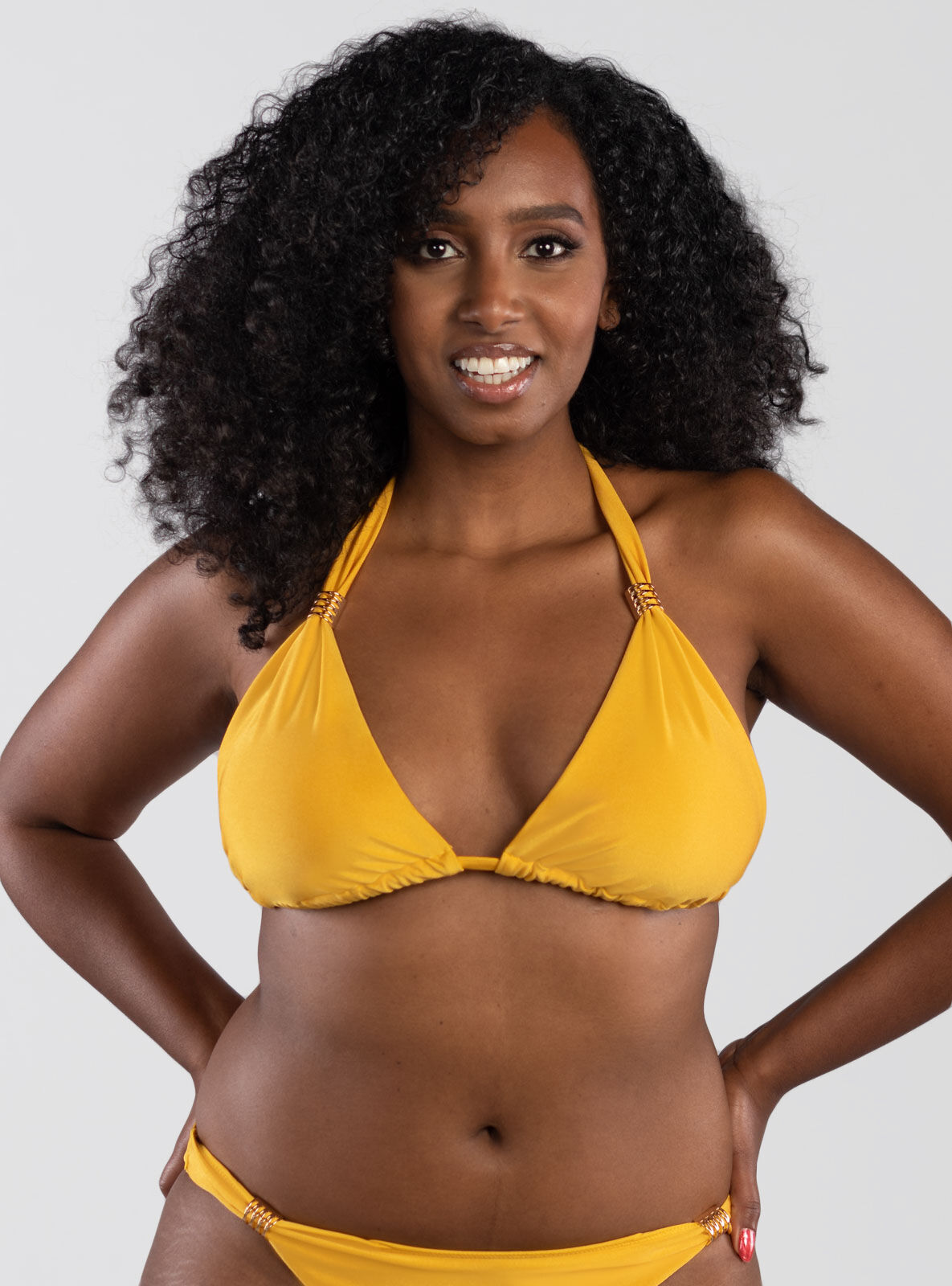 ruched triangle bikini top