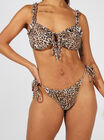 Sierra leopard frill crop bikini top