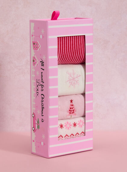 4 pack Christmas sock gift box