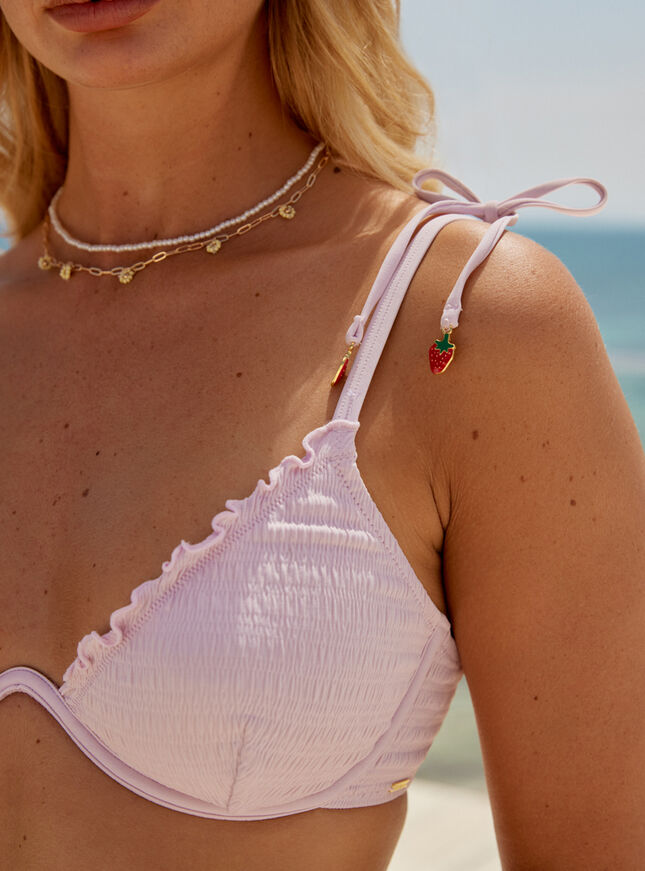 Ibiza strawberry tassle bikini top