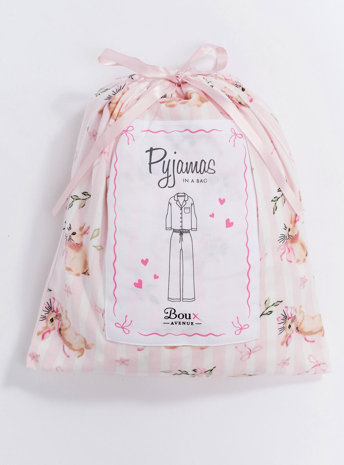Bunnies pyjamas in a bag | Powder Pink | Boux Avenue USA