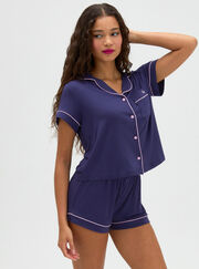 Piping modal short pyjama set
