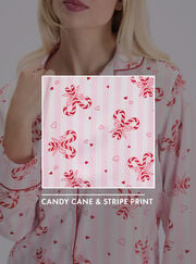 Candy cane satin short pyjama set