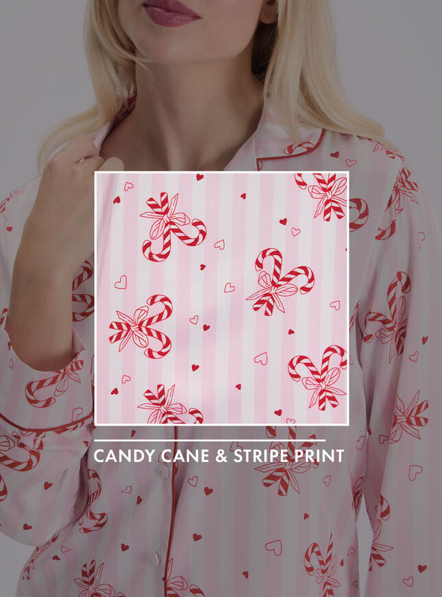 Candy cane satin short pyjama set