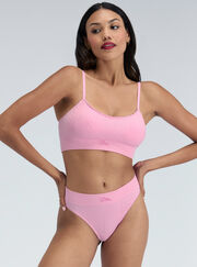 Cable knit seamless thong