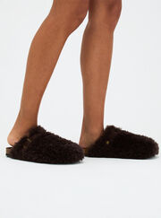 Teddy fleece clog mule slippers