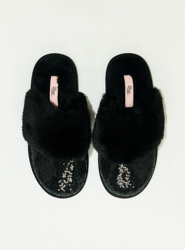 Sequin mule slippers