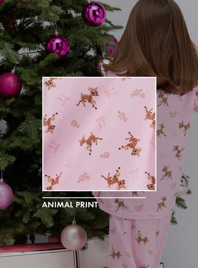 Kids' deer print pyjamas in a bag