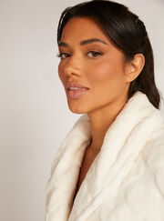 Fluffy heart long dressing gown