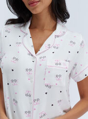 Polka dot cherry modal pyjama set